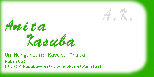 anita kasuba business card